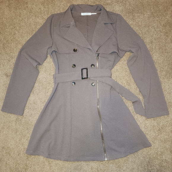 Blu Pepper Jackets & Blazers - New Blu Pepper Dressy Texture Knit Trench Coat